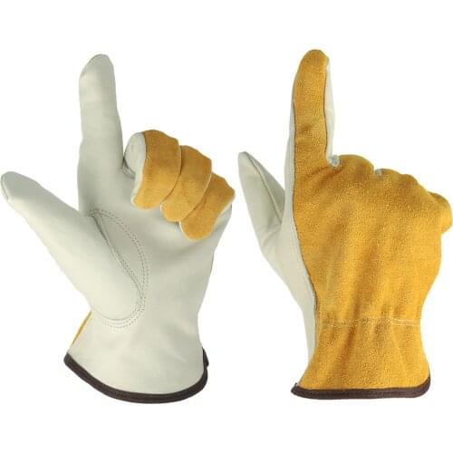 Working Gloves Gardening Leather Work Gloves for Digging Planting 100% Genuine Leather Gloves thick soft anti-cut anti-oil