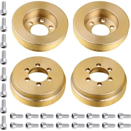 RCTOYFUN 4pcs Brass Wheel Weight Block Counterweight DIY Remodel Accessories For 1/10 RC Traxxas TRX-4 Trail Defender Crawler