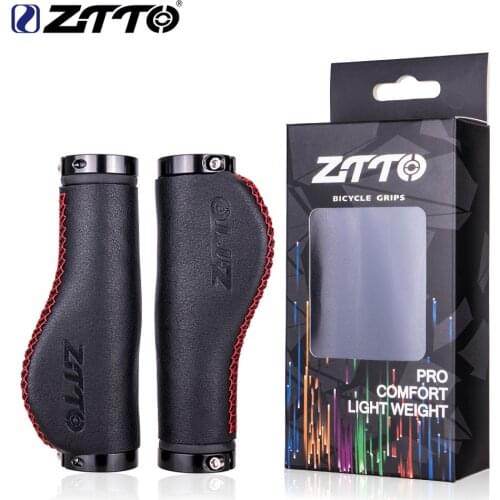 ZTTO MTB Bicycle Ergonomics leather grips Retro style well-matched with Titanium frame Hand stitch grips handle