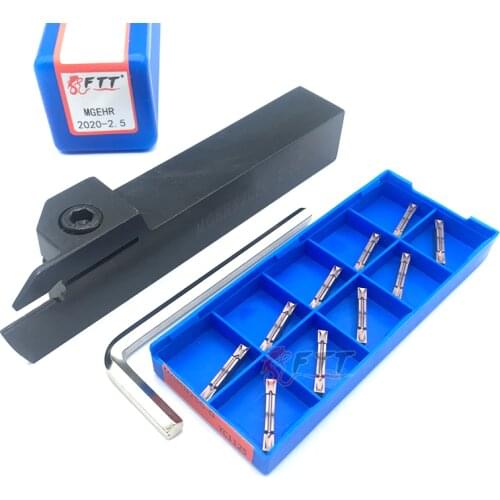 10PCS MGMN250 G YC1125 2.5mm High quality Carbide Inserts 1PC MGEHR2020-2.5 External Grooving Tool Holder Parting Lathe Tool Set