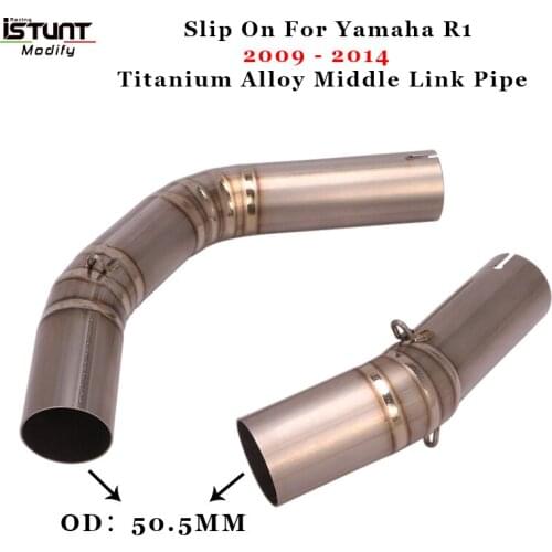 Motorcycle Exhaust For Yamaha r1 YZF-R1 2009-2014 Escape Modified 51mm interface Titanium Alloy Double tube Middle Link Pipe