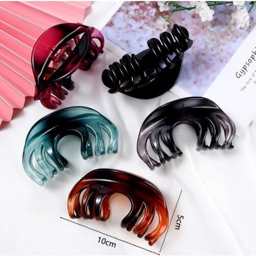Large Gradient Color Hair Claws Korean Style Simple Headwear Temperament Girls Hairpin Fishion Clips Hair Accessories for Women