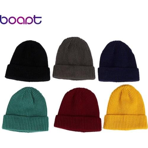 Winter Hats For Women Men Outdoor Warmer Beanies Unisex Retro Cuffed Striped Skullies Beanies Female Ski Knitted Hats Bonnet