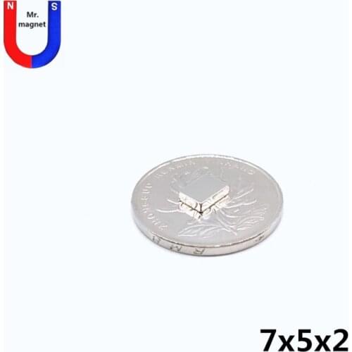100pcs F 7x5x2 magnet cuboid rare earth neodymium magnets 7*5*2 super strong 7x5x2 mm NdFeB 7x5x2 magnetic magnet permanent
