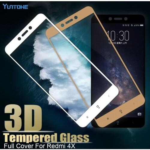 3D Premium Explosion Proof Tempered Glass for xiaomi redmi 4X full cover Screen Protector film for glass film