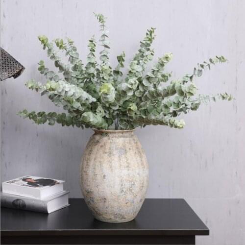 5Pcs/Set Green Artificial Eucalyptus Leaf Plant Vine Garden Balcony Home Decor