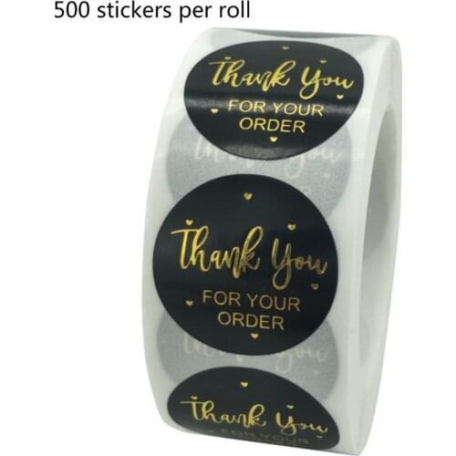500pcs Thank You for Your Order Stickers Gold Foil Seal Label Wedding Decoration C6UE