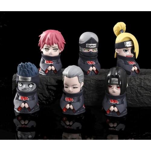 8cm Naruto Shippuden Uchiha Itachi Sasuke Kakashi Akatsuki Mini Action Figure Q Version of Anime PVC Model for Children Toys