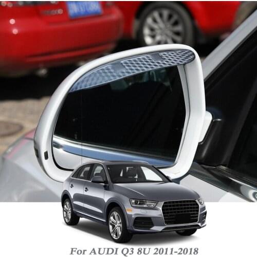 Car Rearview Mirror Rain Eyebrow Auto Shield Snow Guard Sun Side Visor Shade Protector For Audi Q3 8U2011-2018 Car Accessory