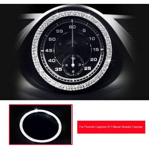 Car Accessories Console Clock Watch Time Decoration Ring Cover Sticker For Porsche Cayenne 911 Macan Boxster Cayman