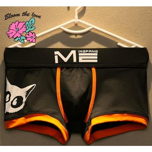 [Bloom the love] Brand New Men Underwear boxer Cotton Cartoon Cat Ropa Interior Hombre Cuecas Masculina Mens Boxers Size M-3XL