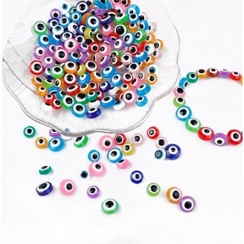 Boho Beads 50Pcs Resin Fish Eye Evil Eye DIY Charm Jewelry Beads Scattered Accessories Handmade Charm Craft Kralen Abalorios