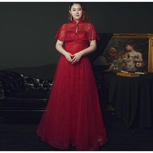 Burgundy A-Line Evening Dresses High Neck Ruched Short Sleeve Women Party Dress Elegant Appliques Plus Size Formal Gowns D391