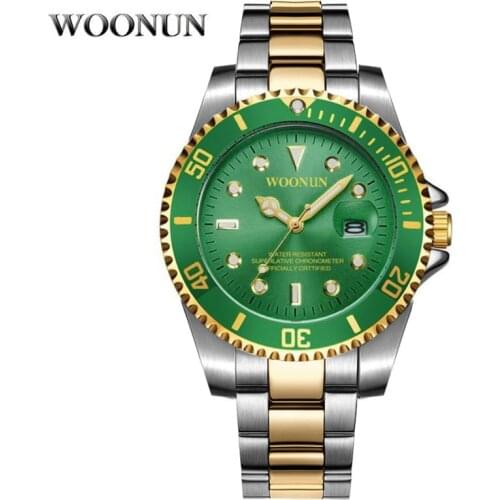 Fashion Luminous Rotating Dial Watch Men Green Watches Auto Date Automatic Mechanical Wristwatches Stainless Steel Mens Watches