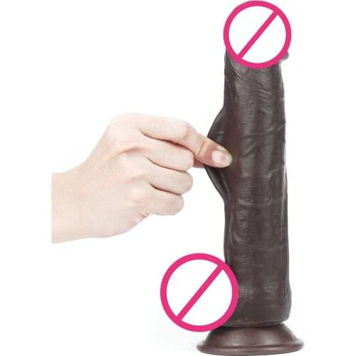 Foreskin black Dildo for Anal huge Realistic Dildo Penis with Suction Cup Vaginal G-spot Lesbian Adult Erotic Sex Toys Anal