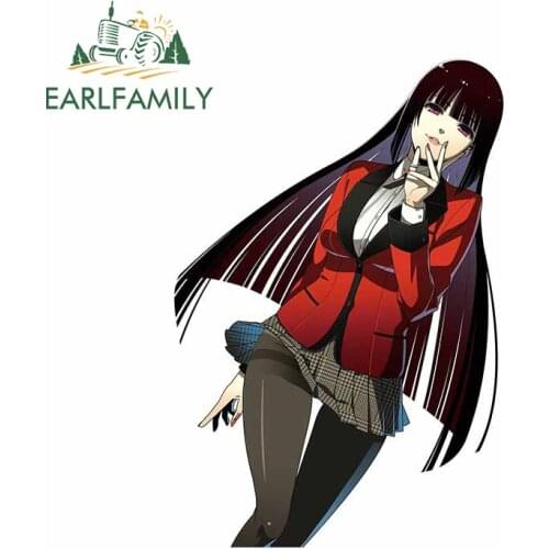 EARLFAMILY 13cm x 8.8cm For Kakegurui Vinyl Car Stickers Car Accessories Decal Motorcycle Personality Decals Decoration