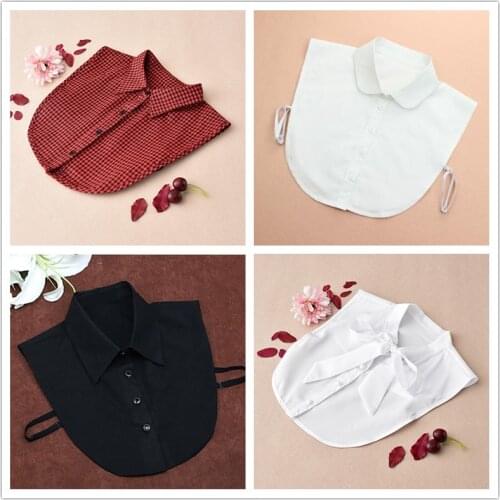 Ties Hot Sale Women Men Clothes Accessories Solid Shirt Fake Collar Ties White & Black & Red Blouse Vintage Detachable Collars