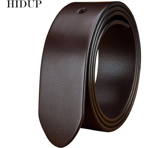 HIDUP Top Quality Pure Solid Cowhide Leather for Pin Smooth Belts Men Cow Strap Vintage Belts 38mm Width Without Buckle NWJ627