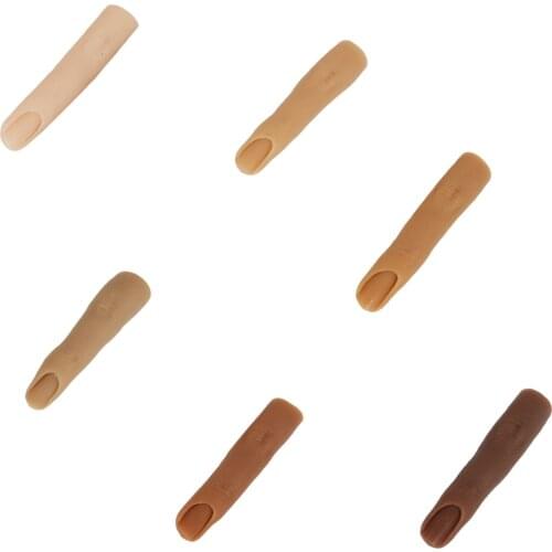 Simulated Manicure Silicone Finger Model With Stand Base Finger Can Bend and Flexible Manicure Practice Tool