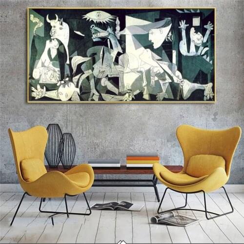 Guernica Famous Canvas Paintings Reproductions Print On Canvas Art Prints Artwork By Picasso Wall Pictures For Living Room Wall
