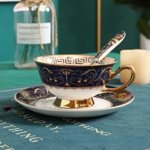 Bone China Coffee Cup and Saucer European Style Coffee Cup Set British Afternoon Tea Cup Ceramic Tea Cup