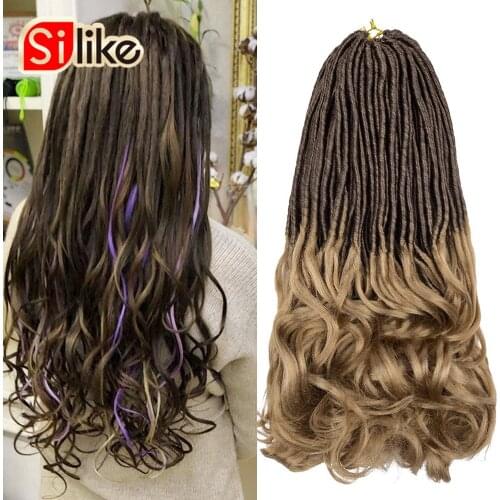 Silike Goddess Faux Locs Crochet Braids Synthetic 22 Inch Natural Pre looped Crotchet Braiding Hair Extensions 24 Stands/Pack
