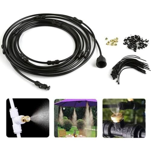 Multifunction 6/9/12/15/18m Outdoor Cooling Patio Mist System Fan Cooler Water Misted Gardenhouse Spray Hot Fog misting system