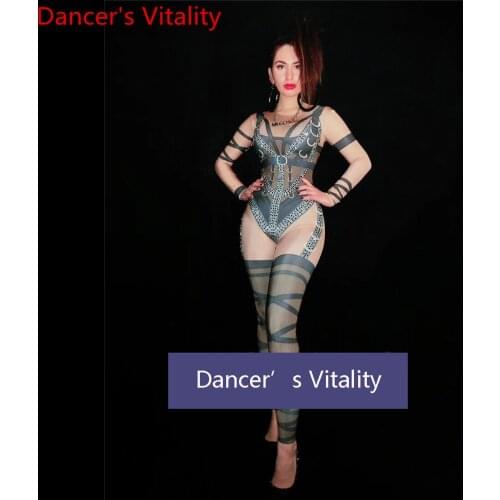 Car Model Yoga Acrobatics Singer DJ Printing Stretch Body Suit Nightclub Pole Jazz DS Stage Wear Adult Lady Outfits Garments Set
