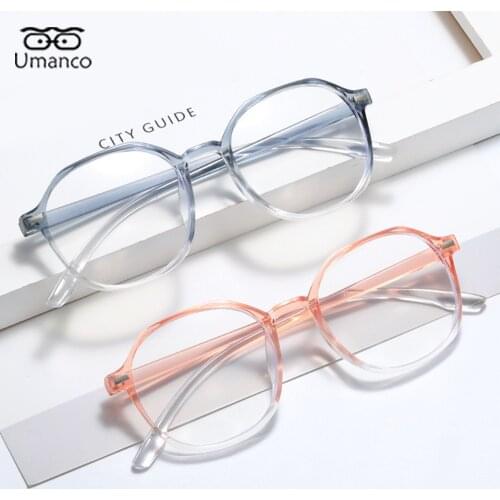 2021 Umanco Vintage Myopia Glasses For Women Men Anti Blue Light Eyewear Gradient Frame Computer Glasses Rice Nail Eyeglass