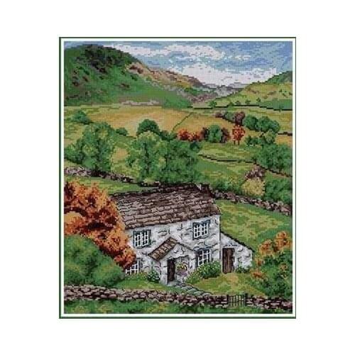 K3909 mountain shelter Cross Stitch Set Cross-stitch Kit Embroidery Needlework Craft Packages Cotton Fabric Floss