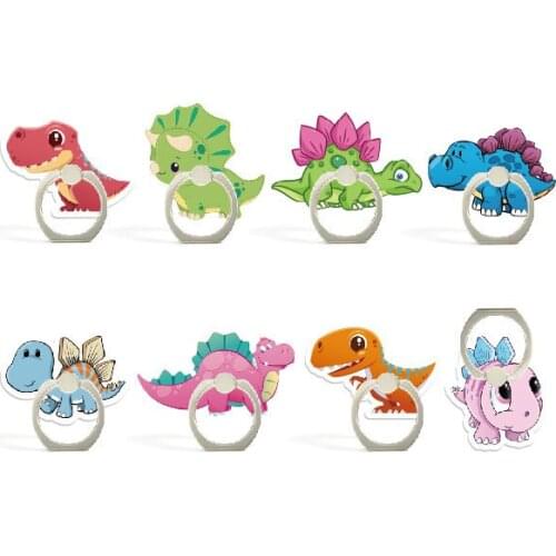New Design 1 Piece High Quality Metal Anime Dinosaur Mobile Phone Ring Holder Cute Cartoon Animals Phone Holder Ring Stand Grip