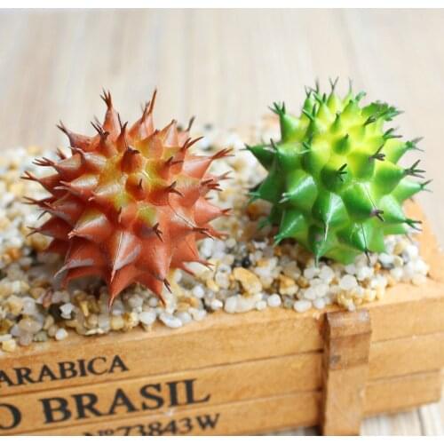 Orange Prickly Pear Succulents Flower Artificial Plants Bonsai Home Garden Pot Decor Wedding Decoration Craft DIY Accessories