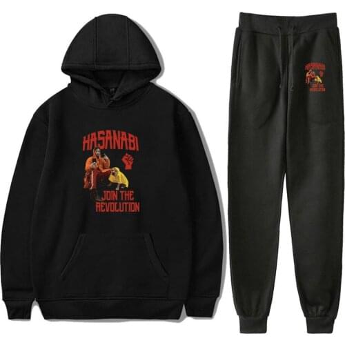 Hasan Piker Print Fall Suit Hoodies Hooded Ankle Banded Pant Two Piece Set Street clothes the hoodies+pants