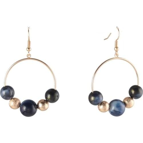 Simple Ball Copper Circle Beaded Colorful Earrings For Women
