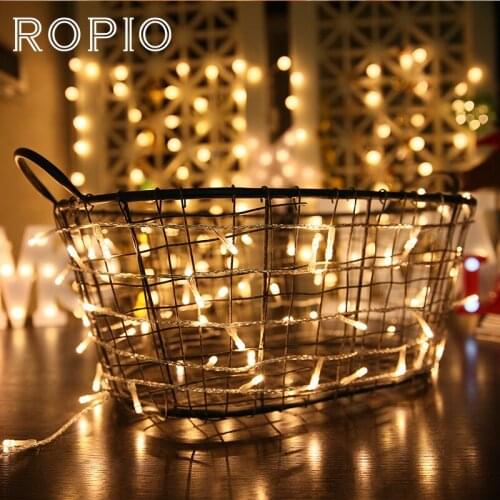 ROPIO 10M 100 LEDs String Lights 220V Christmas Holiday Lighting Outdoor Fairy Lights Waterproof For Party Wedding Garden Decor