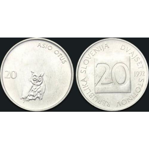 Slovenia 20 Cents Aluminum Coin 100% Real Genuine Original Coin Comemorative Coin Collection Rare Unc