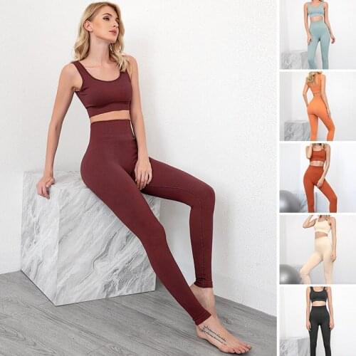 2 Piece Set Workout Clothes for Women Sports Bra+ Leggings Set Sports Wear for Women Gym Clothing Athletic Yoga Set
