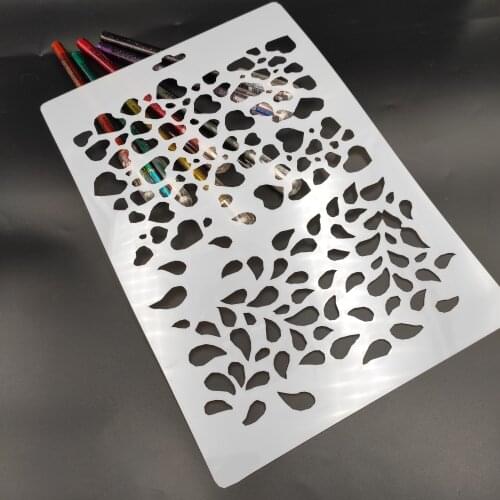 26x17.8cm Pieces heart scrapbook stencils spray plastic mold shield DIY cake hollow Embellishment printing lace ruler Easter