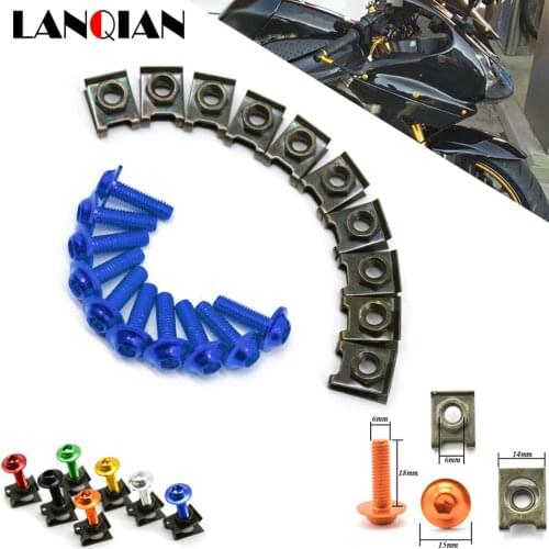 Motorcycle Fairing Screws Fastener Clips Body Spring Nut Bolts Kit For Yamaha XJ900R Seca FZ400 R FJ600 FZ600 RD500 SRX600 FZ750