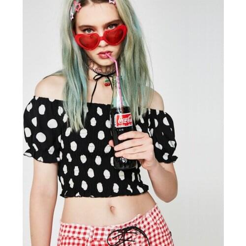 2019 summer retro word collar chiffon shirt European and American womens wear wave point short sleeve fold body sexy jacket