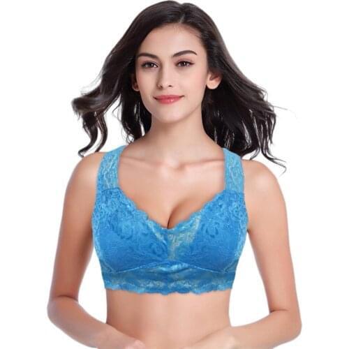 3XL Plus Size Sexy Lace Bralette Solid Vest Crop Wire Free Bra Brassiere Wireless Push Up Bras for Women Lingerie Top Underwear