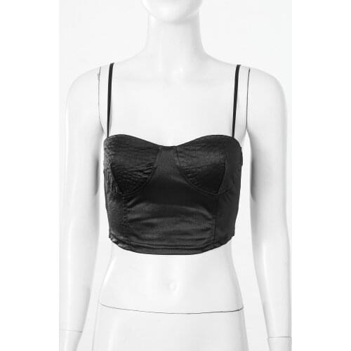 Women Fashion Ruched Bra Cup Crop Top Adjustable Spaghetti Strap Vest Tops Slim Fit Sleeveless Camisole Clubwear