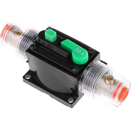 2x 30A Manual Reset Circuit Breaker Overload Protection Fuse Holder Plastic