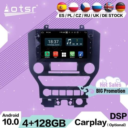 4+128G 2 Din Carplay Multimedia Stereo Android 10 For Ford Mustang 2015 2016 2017 2018 2019 2020 GPS Navi IPS Receiver Head Unit
