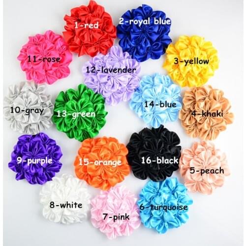 Yundfly 5PCS 10CM Newborn Fashion Satin Hair Flower For Children Hair Accessories Handmade Fabric Flowers For Headbands