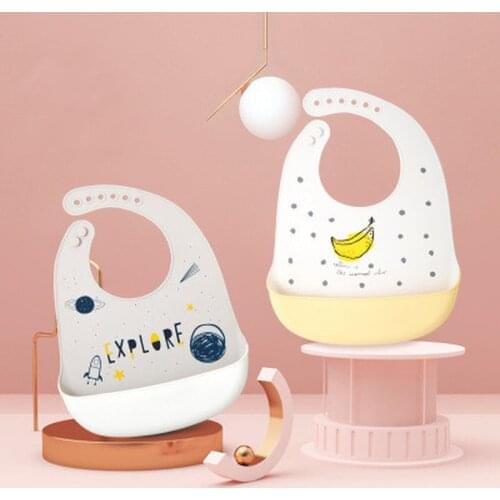 Baby Bibs Waterproof Silicone Feeding Baby Saliva Towel Newborn Cartoon Aprons Baby Bibs Adjustable Burp Cloths Bandana