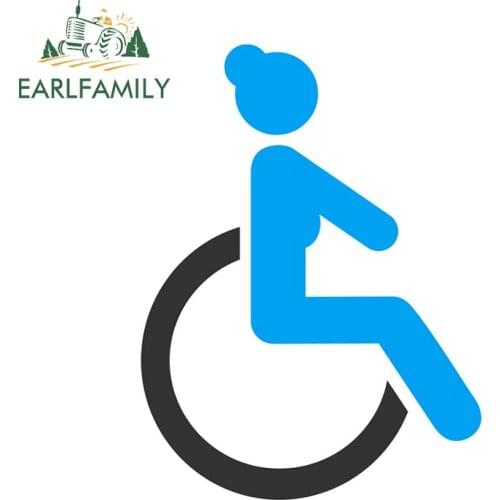 EARLFAMILY 13cm x 9.7cm Decal for Disabled Sign Camper Car Sticker Sunscreen Occlusion Scratch Windshield Surfboard Car Styling
