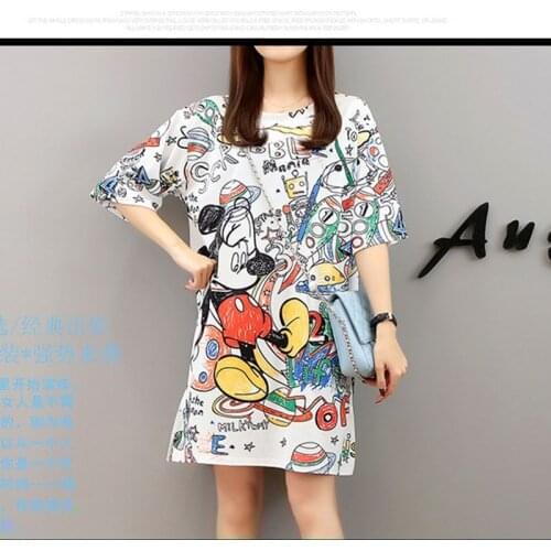 Disney Girl T Shirt Fashion Luxury Designer Oversize Mickey Mouse Female Summer Tshirt Cartoon Women T-Shirt Cotton Tops