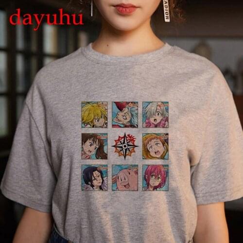 Seven Deadly Sins Tshirt Unisex Kawaii Summer Tees Tops Men/women Harajuku T Shirt Cool Anime Shirt Ulzzang T-shirt Male