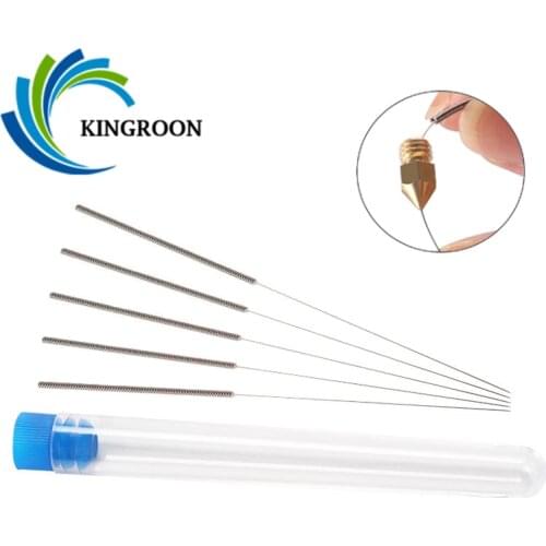 KINGROON 5pcs Stainless Steel Nozzle Cleaning Needle 0.2mm/0.4mm/0.5mm/0.6mm/0.8mm/1.0mm Nozzle Cleaning Needle 3D Printer Part